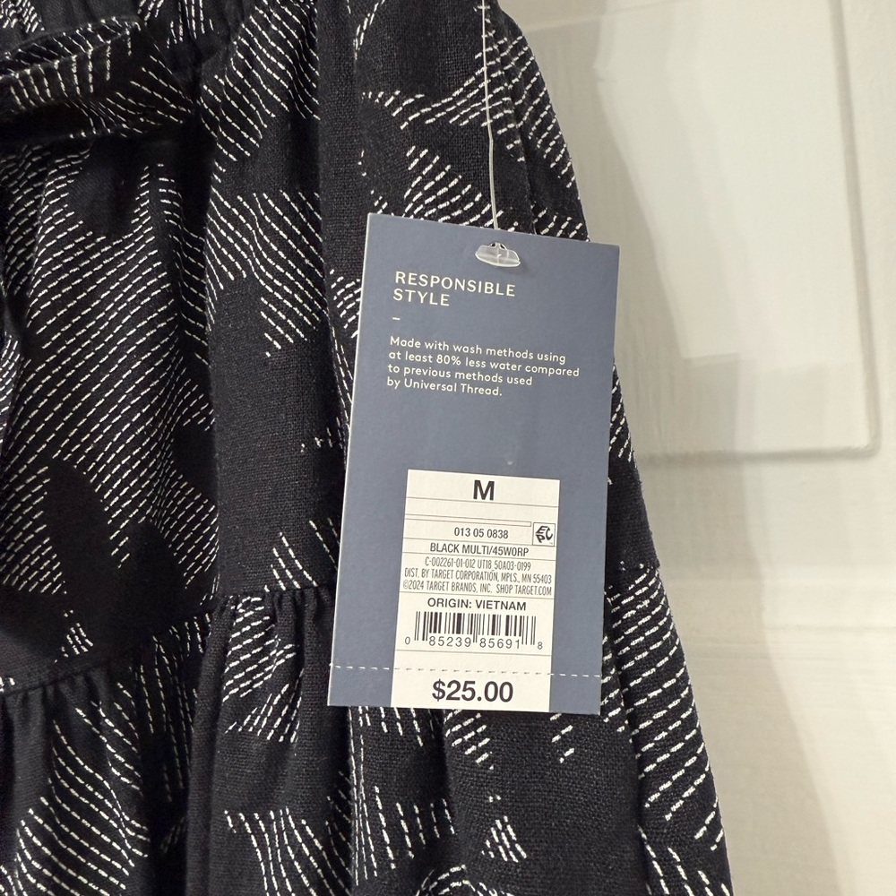 Universal Thread Black and Gray Patterned Maxi Skirt
